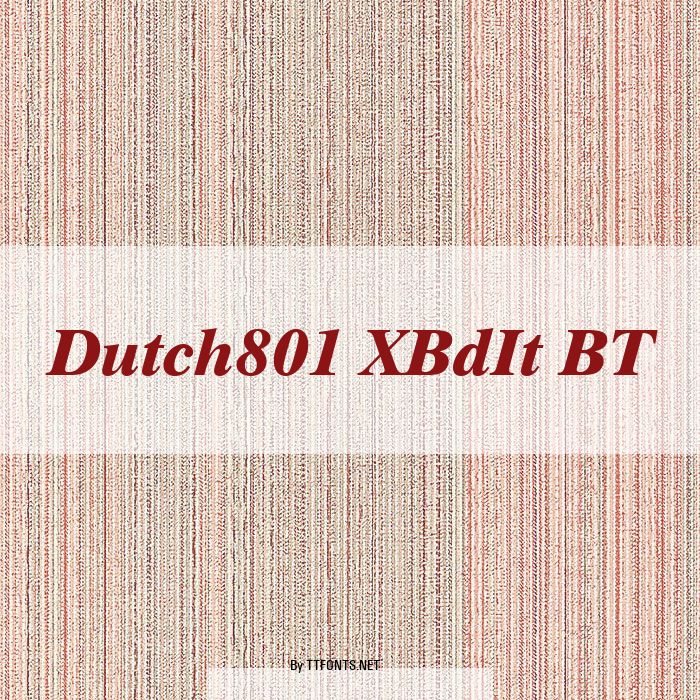 Dutch801 XBdIt BT example